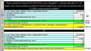 Excel Busn Math 58: Present Value Calculations