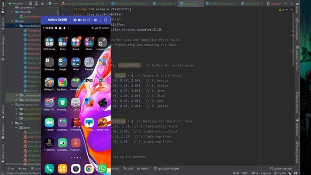 Cube in 3D for Android Studio | XML | JAVA