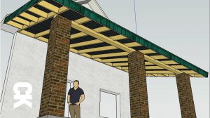 Виртуальное строительство односкатной крыши летней террасы / Серия 141