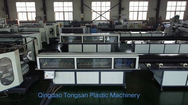 Китайская экструзионная линия для производства двухслойных гофрированных труб из ПВХ/ПЭ/ПП смотреть онлайн