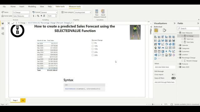 DAX for Dorks  - How to create a Predicted Sales Model using the SELECTEDVALUE Function in Power BI