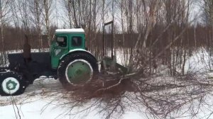 КУСТОРЕЗ К-1.7 НА ТРАКТОР Т-40/ WWW.KUSTOREZ.COM (работа на холостых оборотах)