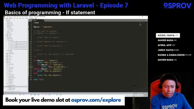 Coding with PHP Laravel EP7 - If Else Statement