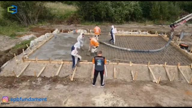 Фундамент Плита с кольцевым дренажем / СПБ фундамент