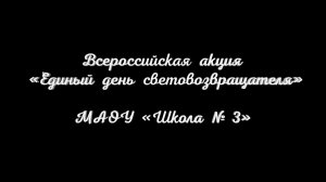 Всероссийская акция «Единый день световозвращателя». МАОУ «Школа № 3»