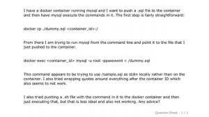 MySQL : Executing SQL scripts on docker container