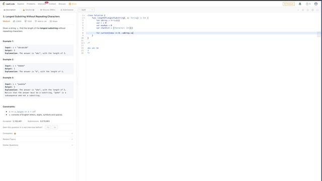Leetcode Solution: The Longest Substring Without Repeating Characters