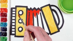 Рисуем и раскашиваем гармошку !\\ Рисование для мальчиков! Давайте рисовать  вместе!