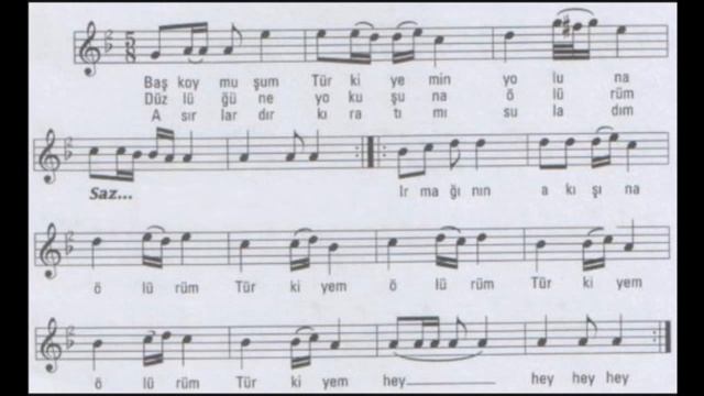 TÜRKİYEM Nota Solfej смотреть онлайн