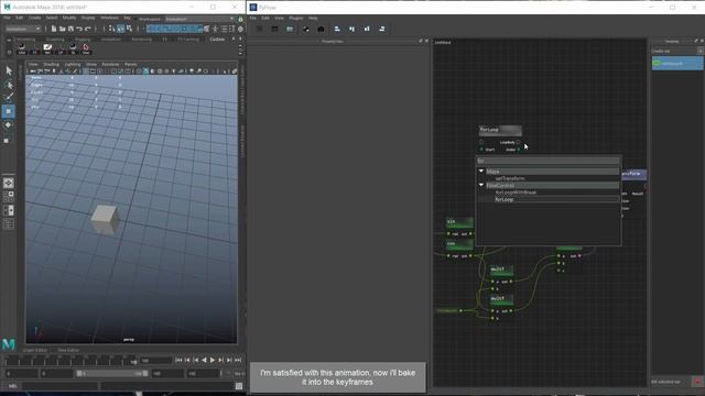 PyFlow. Procedural animation of a cube in Maya
