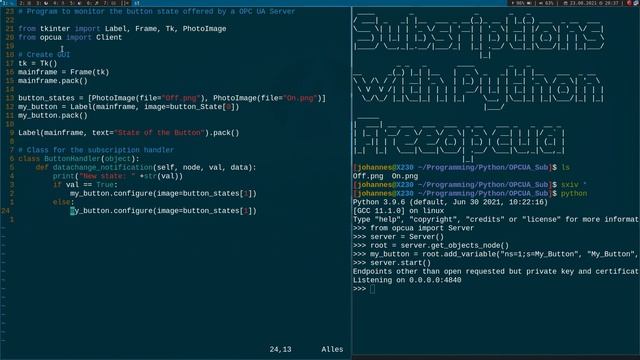 Data change event subscriptions with Python OPC UA смотреть онлайн