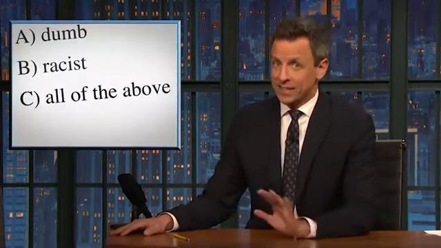 Seth Meyers Blasts Defenders Of Donald Trump's 'TRAIL' Tweet, Says President Is Both 'Dumb' And 'Ra