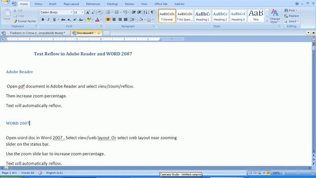 Text Reflow in PC using Adobe Reader and Word 2007 смотреть онлайн
