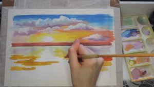 Пейзаж На Рассвете Мастер-Класс Для Начинающих Как Нарисовать?/Sunrise Landscape Tutorial/SpeedPain