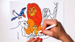 LION KING MOVIE 2019 - DRAWING AND COLORING THE LION KING DISNEY CHARACTERS