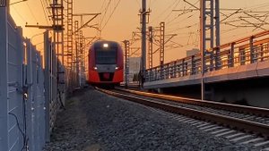 Электропоезд Ласточка в Адлере/ Lastochka Train in Adler