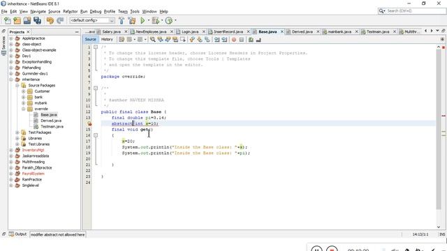 Method Overriding,final & Abstract keyword in java-Easy Programming-Day12