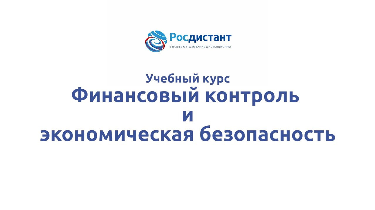 Экономическая безопасность финансовый контроль