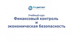 Финансовый контроль и экономическая безопасность