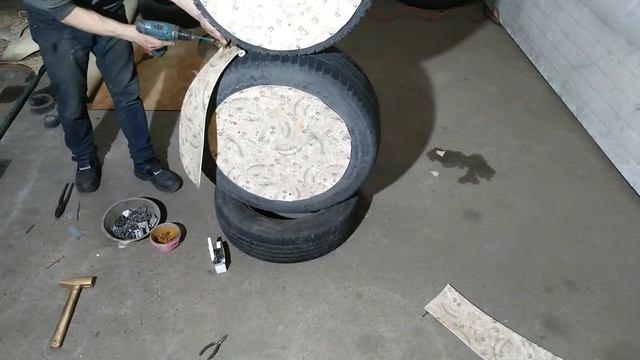 Как сделать МЕДВЕДЯ из покрышек своими руками .