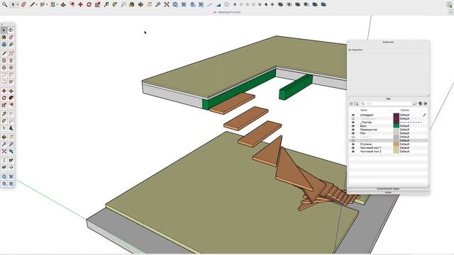 Эскиз лестницы на SketchUp | Для Ирины Масловка Чехов | Изготовление лестниц под ключ Тел8917124176 смотреть онлайн