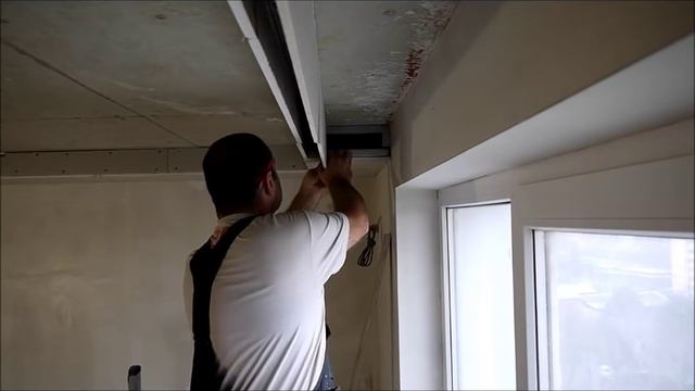 Монтаж ниши под занавески в коробе из ГКЛ смотреть онлайн