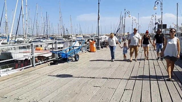 Larnaca city along side Finikoudes Beach cyprus