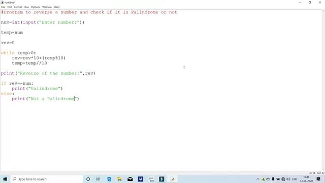 15. Palindrome Number Program in Python || Python Tutorial for Beginners by Hifzur Rahman