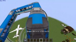 Minecraft rollercoaster using MTR mod!
