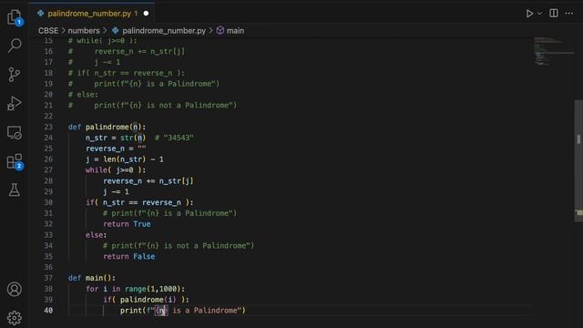 Python program to check palindrome number in Hindi | CBSE Class 11 & 12 Computer Science