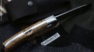Складной нож Стальные Бивни  Якутский (K110, карельская береза, дюраль)