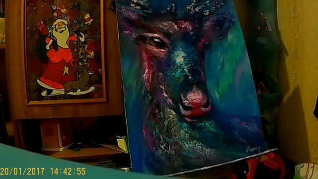 Ч.3 Мастер-класс по интуитивной живописи, пишем северного оленя. смотреть онлайн