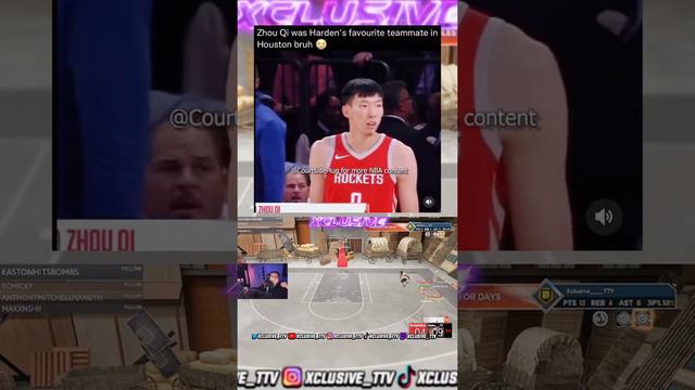 Zhou Qi was Hardens favorite teammate 😭 #viral #nba