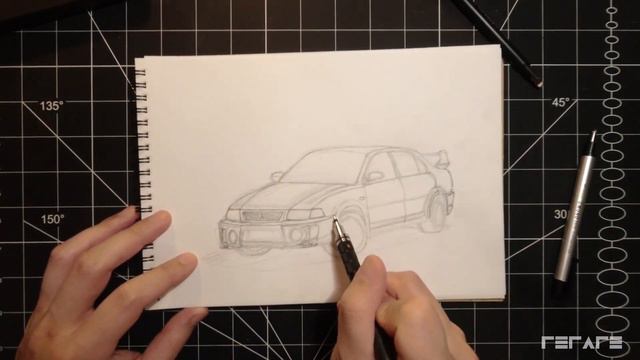 Mitsubishi Lancer Evo V (timelapse sketch) смотреть онлайн