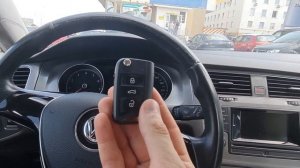 Фольксваген Гольф 7 2014 программирование дубликата выкидного чип ключа зажигания