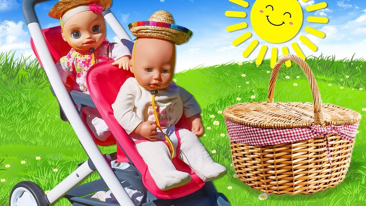 Весёлые игры - Куклы Беби Анабель и Элайв на Пикнике! - Видео для девочек. Пупсики Baby Doll