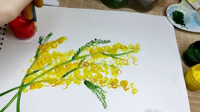 рисую мимозу