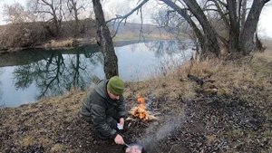 Охота на серую куропатку с собаками.Готовим яичницу на костре.