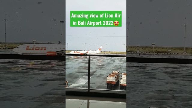 Amazing view of Lion Air in Bali Airport 2022? #bali #airport #viral #lionair #airplane #amazing