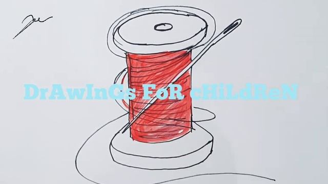 Como dibujar hilo // Как нарисовать катушку с ниткой // Мультик раскраска НИТКИ И ИГОЛКА смотреть онлайн