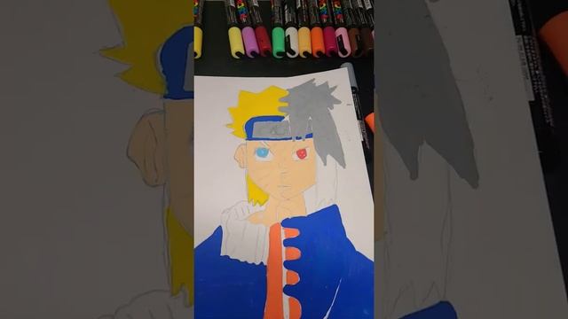 drawing naruto and Sasuke fusion effects (flopy art)