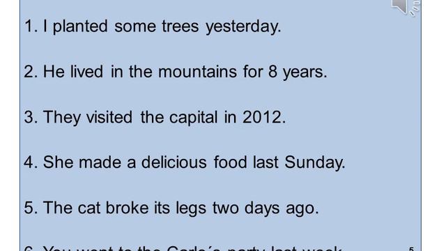 Past simple affirmative form 5° смотреть онлайн