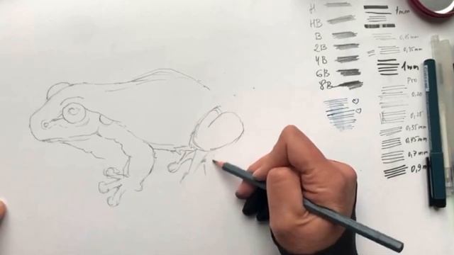 Готовимся к Инктоберу вместе с «Малевич» (+ рисунок лягушки) смотреть онлайн