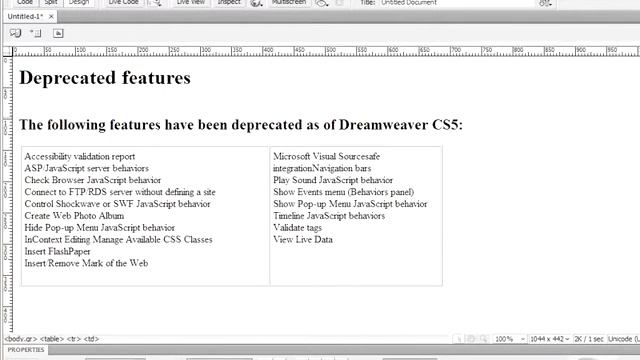 Adobe Dreamweaver CS5 07- Deprecated Features смотреть онлайн