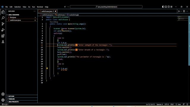 Switch case statement || Java programming || 3rd Lecture || For begginers