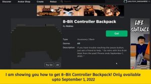 How to get the 8-BIT CONTROLLER BACKPACK / ROBLOX