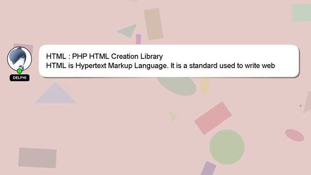 HTML : PHP HTML Creation Library
