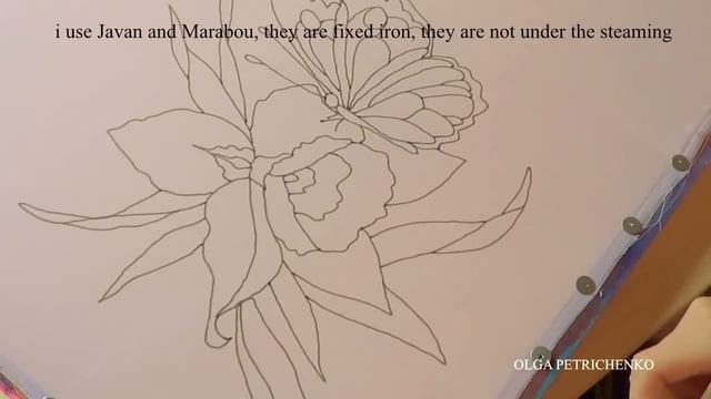 Роспись платка. Painted scarf. смотреть онлайн