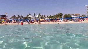 Makronissos Beach.Ayia Napa. Cyprus. Пляж Макронисос Айя Напа. Кипр. Погода в конце октября.