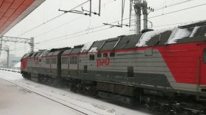Тепловоз 2ТЭ25Км-0299 следует резервом, пл. Нижегородская, МЦК.